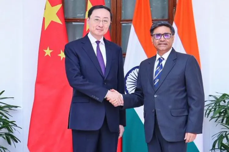 Chinese Vice Foreign Minister Sun Weidong  with India's Foreign secretary Vikram Misri
